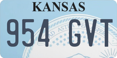 KS license plate 954GVT