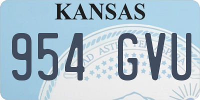 KS license plate 954GVU