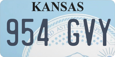 KS license plate 954GVY