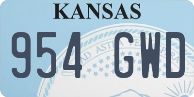 KS license plate 954GWD