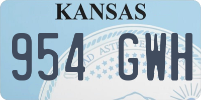 KS license plate 954GWH