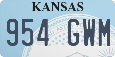KS license plate 954GWM