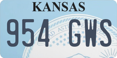 KS license plate 954GWS