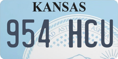 KS license plate 954HCU