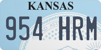 KS license plate 954HRM