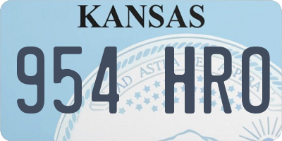 KS license plate 954HRO