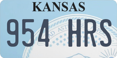 KS license plate 954HRS