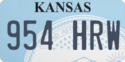 KS license plate 954HRW