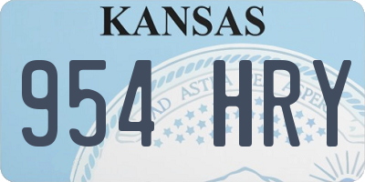 KS license plate 954HRY
