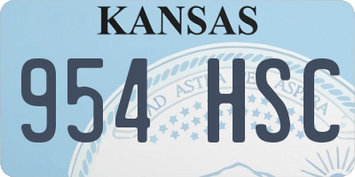 KS license plate 954HSC