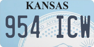 KS license plate 954ICW