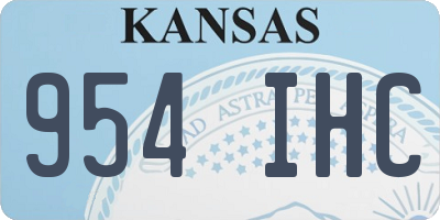KS license plate 954IHC