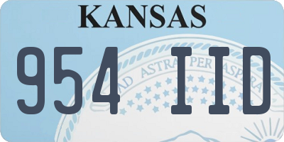 KS license plate 954IID