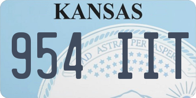 KS license plate 954IIT