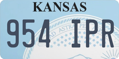 KS license plate 954IPR