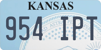 KS license plate 954IPT