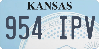 KS license plate 954IPV