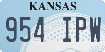 KS license plate 954IPW