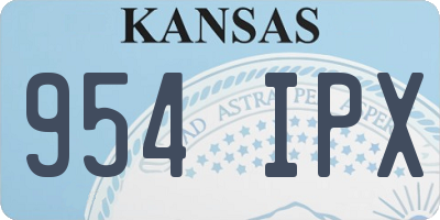 KS license plate 954IPX