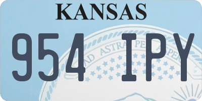 KS license plate 954IPY