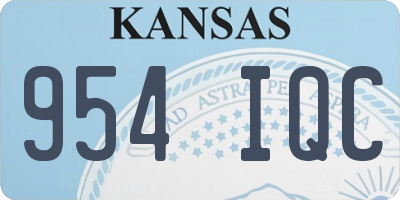 KS license plate 954IQC