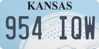 KS license plate 954IQW