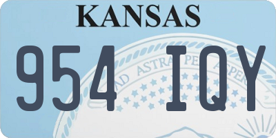 KS license plate 954IQY