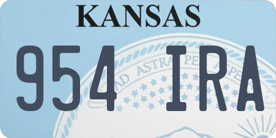 KS license plate 954IRA