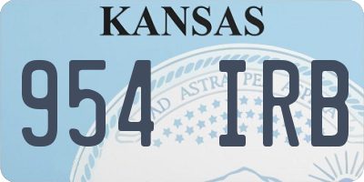KS license plate 954IRB