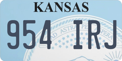 KS license plate 954IRJ
