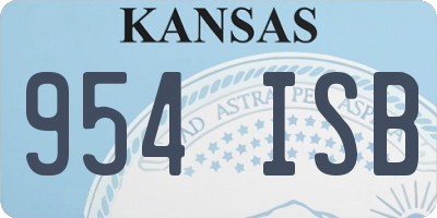 KS license plate 954ISB