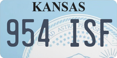KS license plate 954ISF