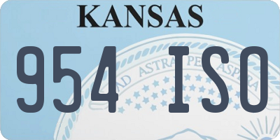 KS license plate 954ISO