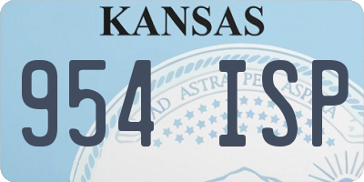 KS license plate 954ISP
