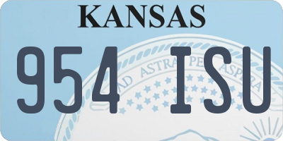 KS license plate 954ISU