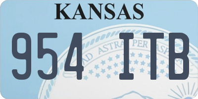 KS license plate 954ITB