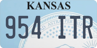 KS license plate 954ITR