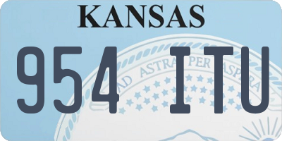 KS license plate 954ITU