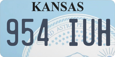 KS license plate 954IUH