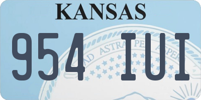 KS license plate 954IUI
