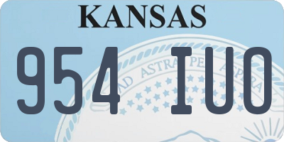 KS license plate 954IUO