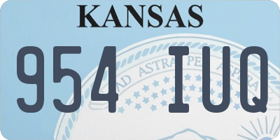 KS license plate 954IUQ