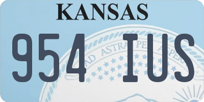 KS license plate 954IUS