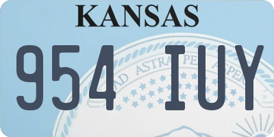KS license plate 954IUY