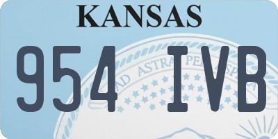 KS license plate 954IVB