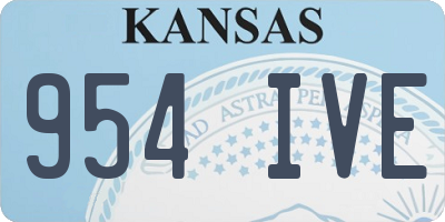 KS license plate 954IVE