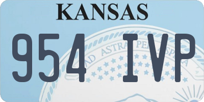 KS license plate 954IVP