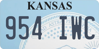 KS license plate 954IWC