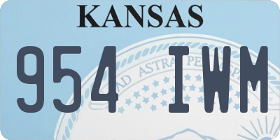 KS license plate 954IWM