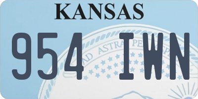 KS license plate 954IWN